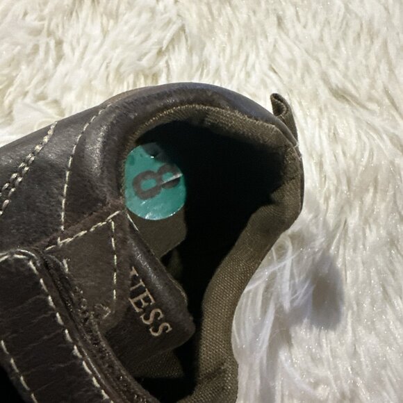 Guess toddler hook and loop shoes 8 NWOT brown designer - Picture 3 of 7